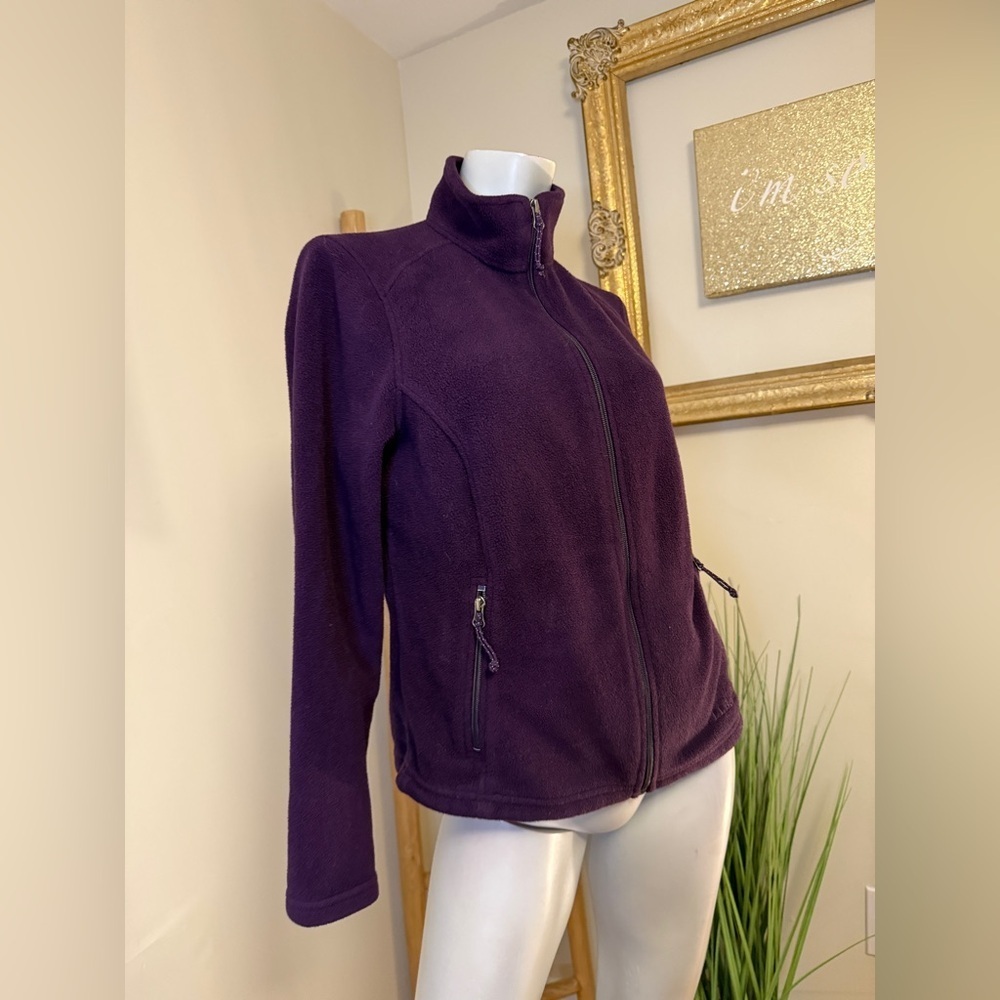 L.L.Bean's Women's Mountain Fleece Coat Purple Size Small Reg Polartec - Picture 2 of 7